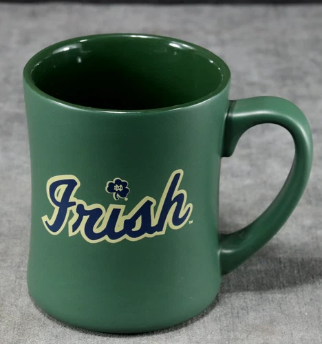 Notre Dame Fighting IRISH 4.5" Ceramic Green Mug, 16 oz. RFSJ, NEW w/ Hologram!