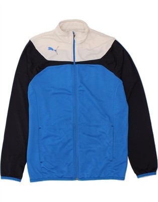 Puma Jungen Trainingsanzug Oberteil Jacke 15-16 Jahre 2XL blau Colourblock Polyester BZ44