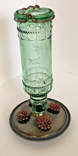 Bottle Green Hummingbird Feeder