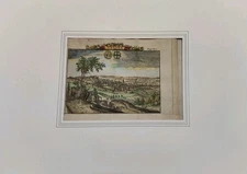 View of the city of Verona hand watercolor published 1706 in Leiden Rogissart