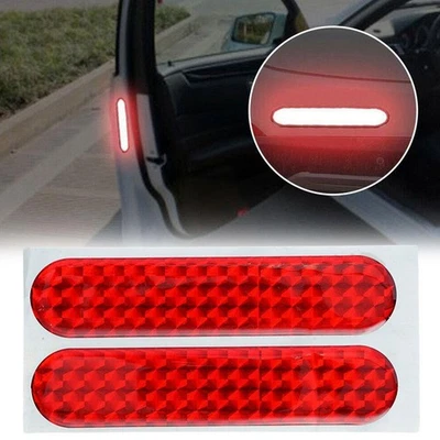 2x Reflective Safety Warning Strip Tape Car Door Bumper Red❀ Reflector W1T2
