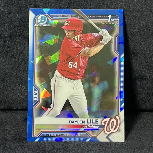 Daylen Lile 2021 Bowman Chrome Draft Sapphire Edition 1st RC #BDC-18 Nationals