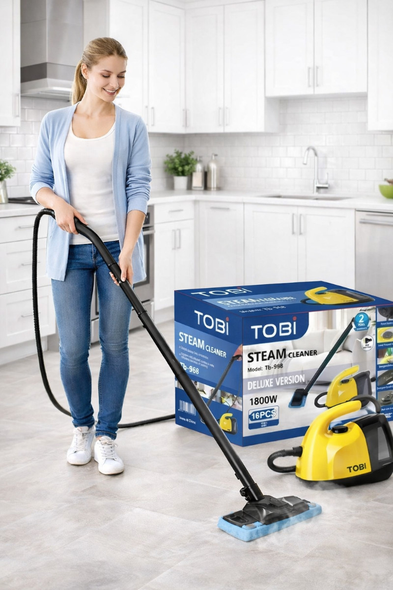 TOBI Steam Cleaner Deluxe 2500W Pulitore a Vapore 16in1 Casa Cucina Bagno