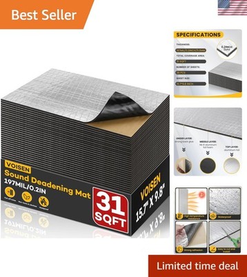 VOISNE Sound Deading Material for Cars,197 mil5mm 31 sqft Sound Deadening,Alu...
