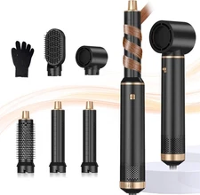 Blow Dryer Brush 5 in 1, Negative Ion Hair Set Upgrade Hot Black 