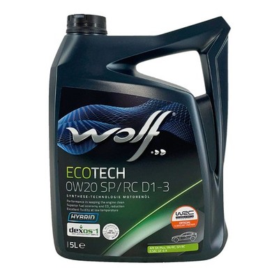 WOLF EcoTech 0W-20 SP/RC D1-3 ILSAC GF-6A, dexos1 Gen3, 5 Liter