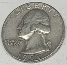 #  C10034       WASHINGTON   QUARTER   COIN,    1958-D