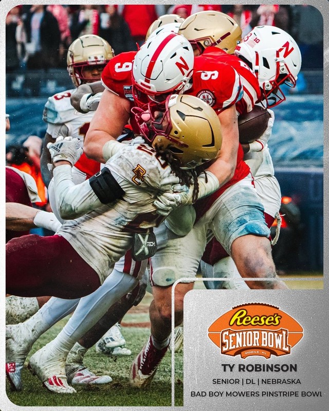 2025 SENIOR BOWL NEBRASKA TY ROBINSON PHILADELPHIA EAGLES ROOKIE