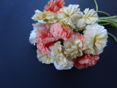 Vintage Bunch of White, Cream, and Orange Flowers With Millinery Stems