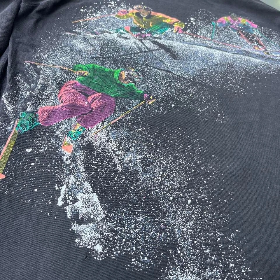 Camisa de esquí psicodélico Loon Mountain años 80 90 puntada única Foto 2 de 4