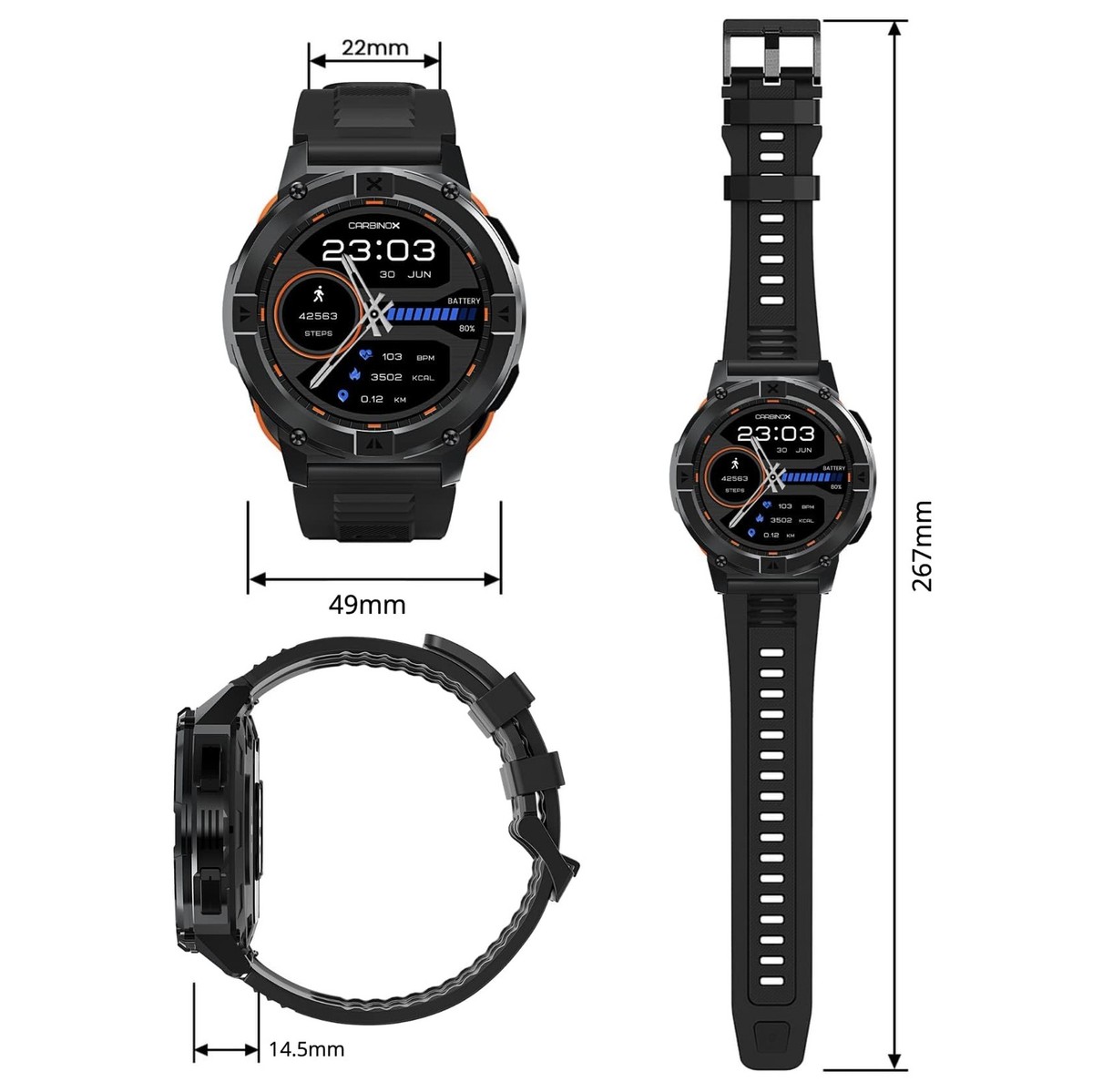 Smart Watch X Ranger Ultimate Pack Waterproof Led CARBINOX Answer