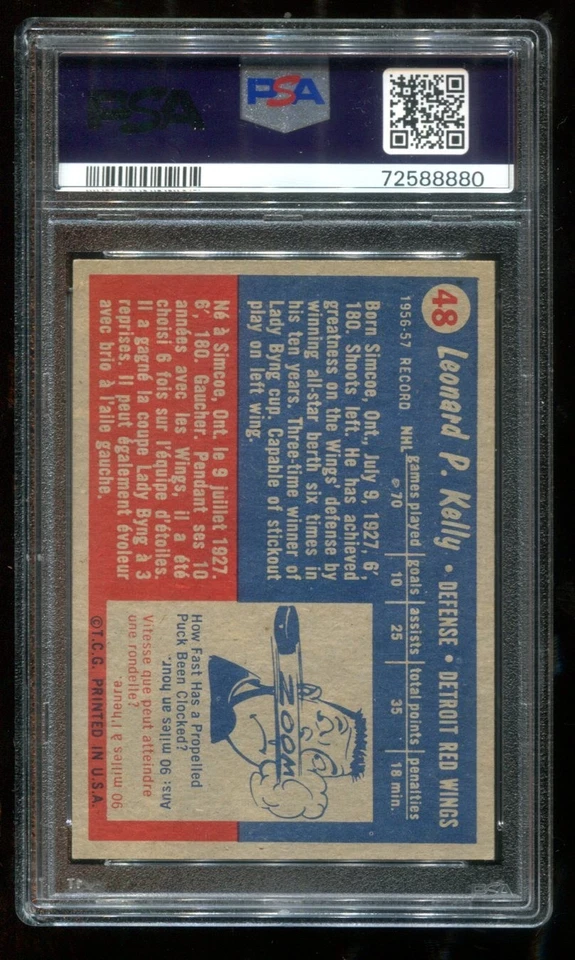 1957 Topps Hockey #48 Red Kelly PSA 7 NM Detroit Red Wings HOF~(PL) - Image 2 of 2