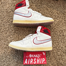 Jordan Air Ship Mens White/Red/Gray High Top ...