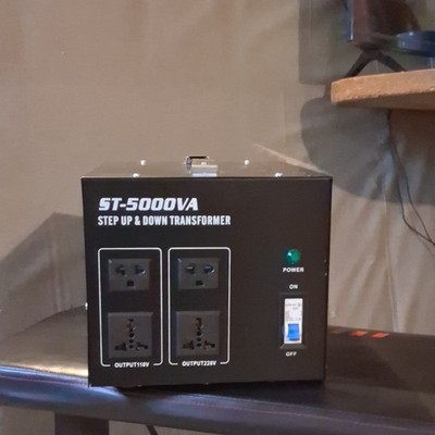ST-5000VA Step Up & Down Power Transformer, 5000VA, 110V/220V, 4 Outlets, Black