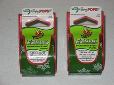2 DUCK BRAND DECORATIVE SNOWFLAKE PACKAGE GIFT TAPE DISPENSERS 1.88" x 22.2yd 