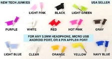 (5 pair) 3.5mm headphone jack dust plug & dock charger port for MICRO USB PHONES