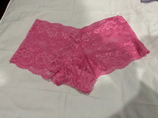Boyshorts panty for women Sz M Pink Lace Waist Low Rise Floral Panties
