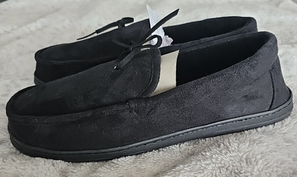 SAOLA STAFFORD MEMORY FOAM PANTOFOLE MOCASSINI UOMO XL SUOLA ANTISCIVOLO IN VELLUTO NERO