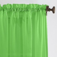 A single panel of high quality Voile Curtain Slot Top solid sheer +tie backs