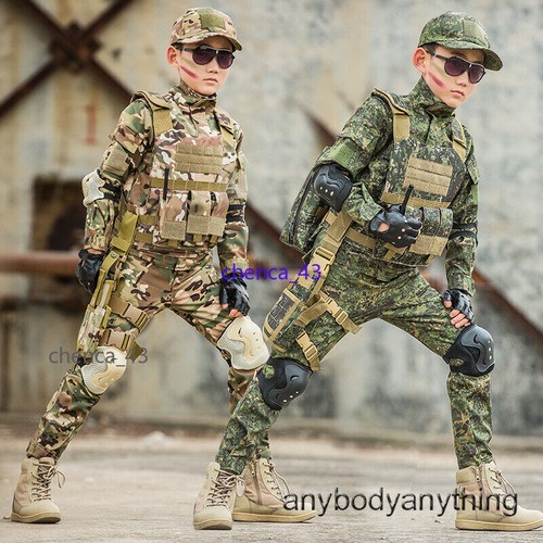 Children's Spring Autumn Camouflage Suit Special Forces Tactic Training Uniform - Picture 5 of 42