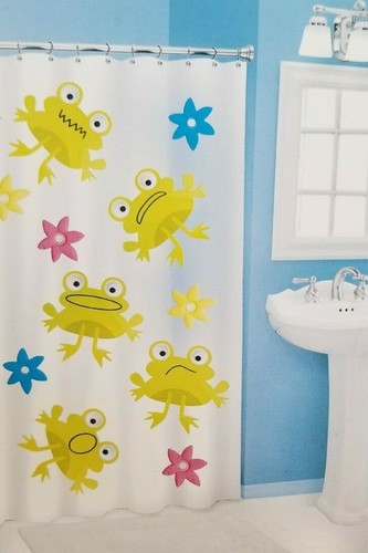 Beliebte Bad 3D Frösche 100 % Peva Duschvorhang 70" x 72" Neu in Verpackung - Bild 1 von 8