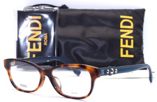 NEW FENDI FF0281/F 086 HAVANA/BLUE TEMPLES AUTHENTC EYEGLASSES FRAME 52-15