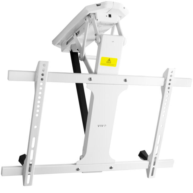 White Electric Motorized Flip Down Pitched Ceiling TV Mount, 32" to 70" Screen