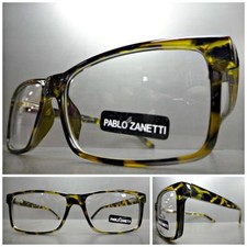 SOPHISTICATED CONTEMPORARY Style Clear Lens FASHION EYE GLASSES Tortoise Frame