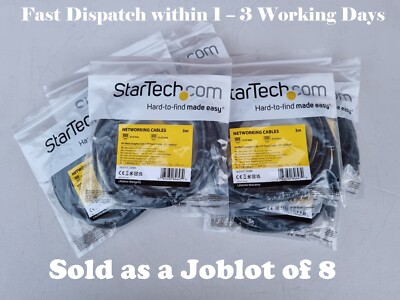NEU. Restposten 8 Startech N6PATC3MBK 3m CAT6 Ethernet Kabel schwarz CAT 6 Gigabit