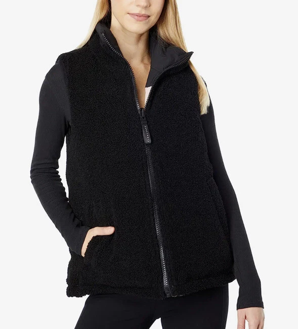 NWT Sanctuary Women’s Reversible Down Vest, Pink/Black Size L - Image 3 of 4