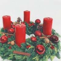 20 Servietten Advent Wreath Advent Kranz Weihnachten Kerzen Tischdeko 33X33Cm