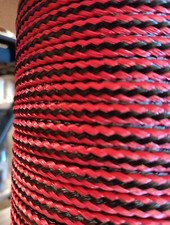 6mm x 395 ft.Hollow Braid Polyethylene Rope. Black/Red.Made in USA.
