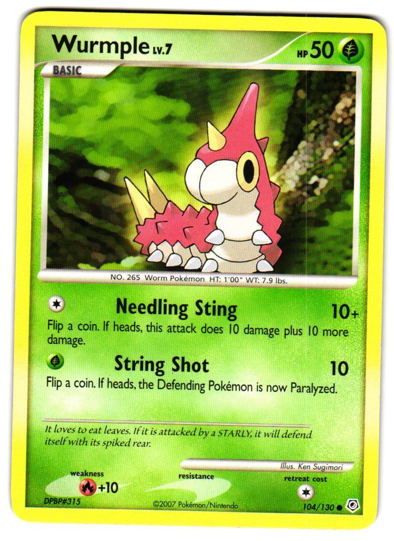 Pokemon Diamond and Pearl Wurmple #104/130 LP Common