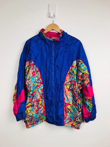 VTG Wear 2B Seen Women's Windbreaker Jacket Zip Front Long Sleeve Size 2X