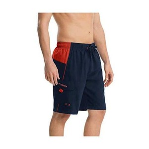 Mens Swim Trunk Knee Length Marina Sport Volley, Orange/Blue, Size