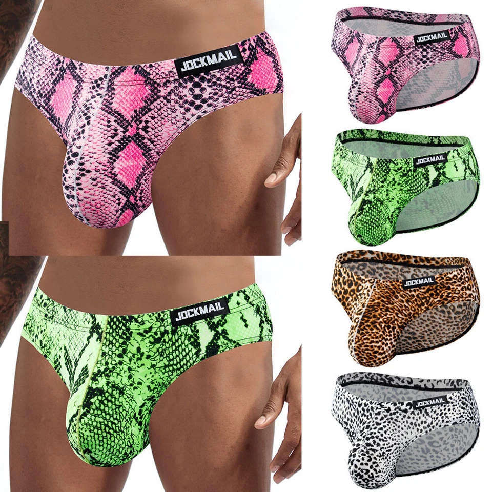 Sexy Tanga Calzoncillos Para Hombre Estampado Leopardo Tanga Bikini Ropa Interior Bolsa Bragas⇓ Foto 3 de 4