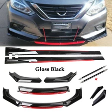 Front Bumper Lip Spoiler Splitter Side Skirt For Nissan Maxima Sedan Bod Kit