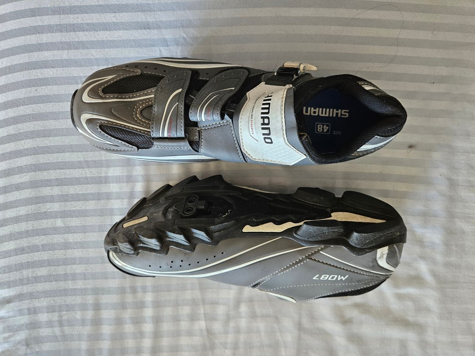 Shimano SHM087G Cycling Shoes Gray White Mens Size EU 48 US 12 eBay