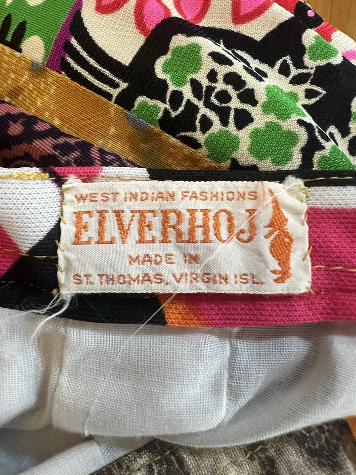 "Falda de retazos perfecta de colección 60-70 Elverhoj de las Indias Occidentales talla pequeña 24 1/2"" cintura" Foto 2 de 4