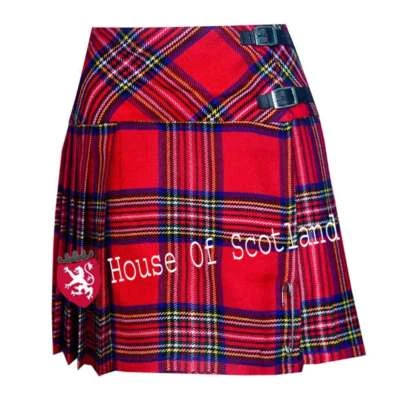 Ladies Royal Stewart Tartan Scottish Mini Kilt Skirt/Women Kilt Free Pin