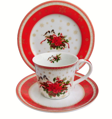 Kaffeegedeck 3 tlg. Bone China Weihnachten EASY LIFE - SPIRIT OF XMAS -