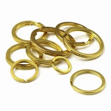 Retro Brass Key Ring Split Rings Flat Keyring 15/20/25/30/35mm Loop Car Keychain