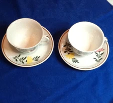 VINTAGE (PAIR) ALPINE CUP AND SAUCER S.B. DUTCH DANCERS JAPAN 072624C