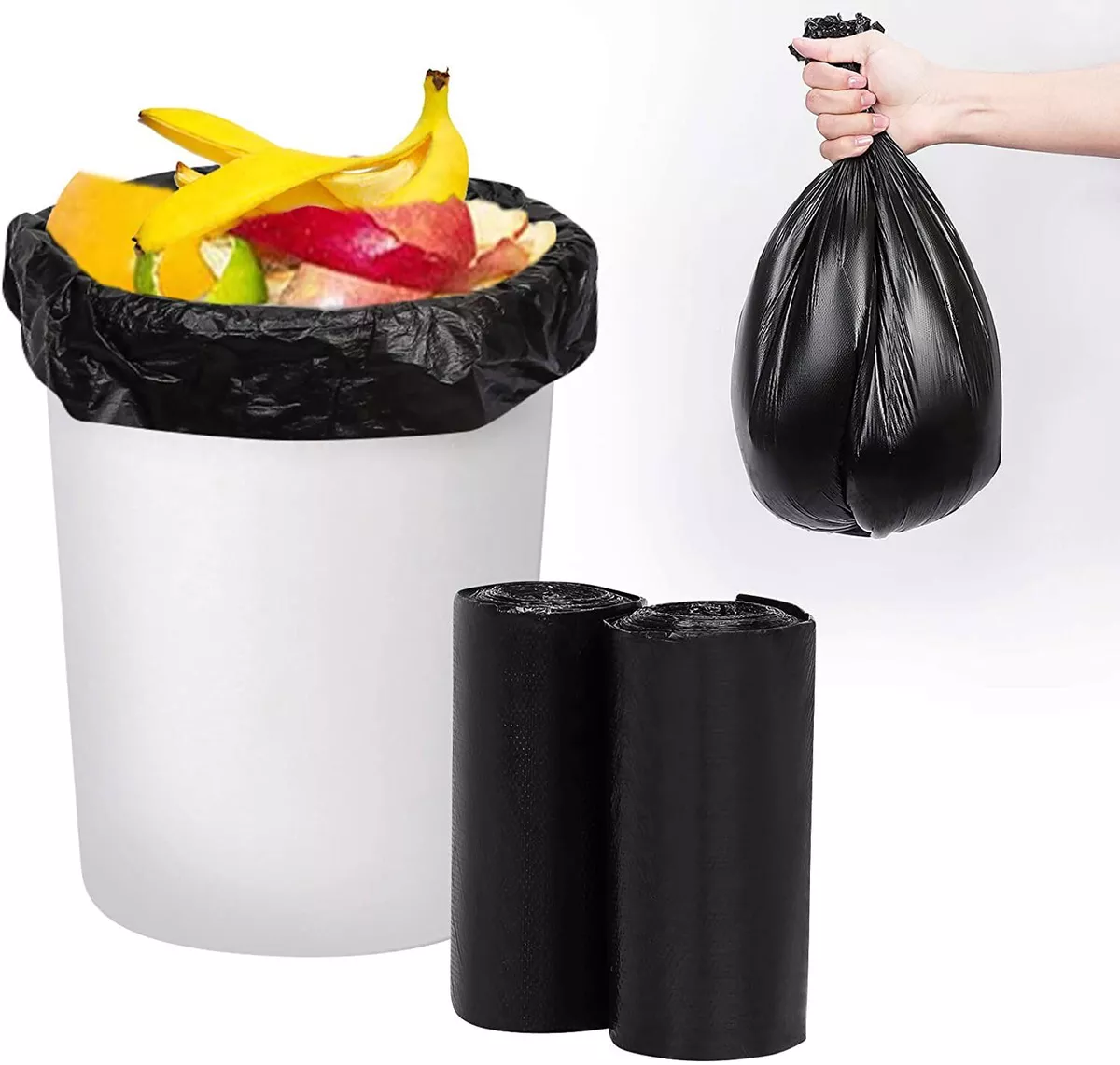 Small Trash Bags 100 Count 4 Gallon Garbage Bags Wastebasket Bin Thin  Liners Bag