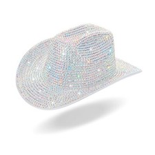 Glitter Rhinestone Western Cowboy Hat for Women Disco party Colorful Diamond Hat