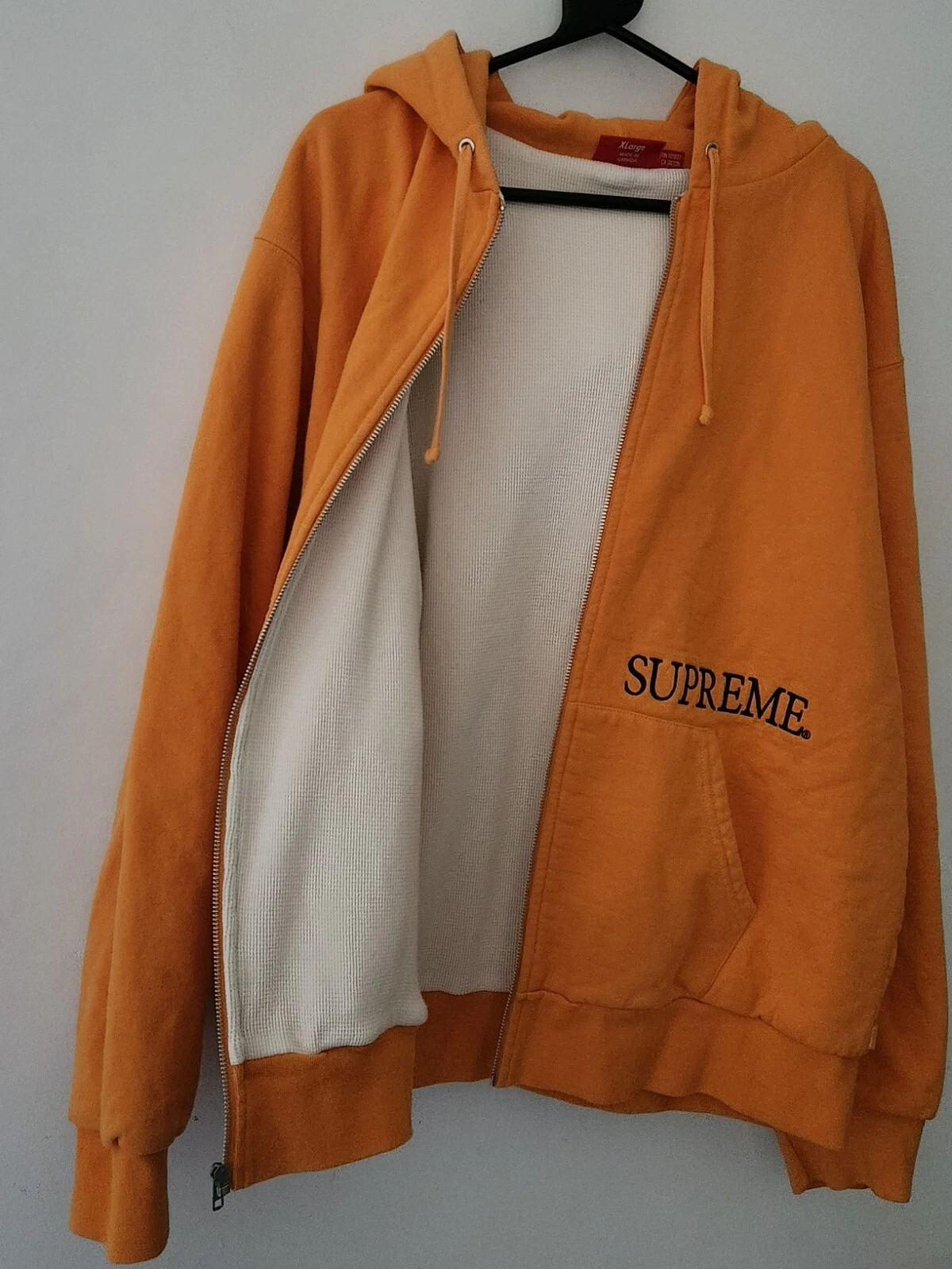 Sweat à capuche FW18 Supreme Thermal Zip Up taille XL sweat à capuche PRIX CONSEILLÉ mandarine