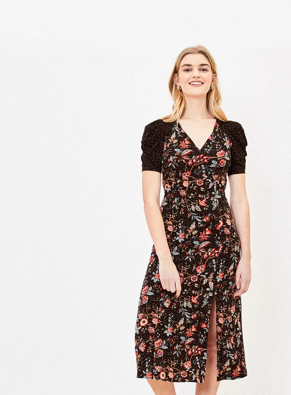 Oasis patch print 2024 tea dress
