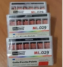 DiaDent Milimeter Marked Lasered ML.029 Gutta Percha Points SIZE M (BLACK)
