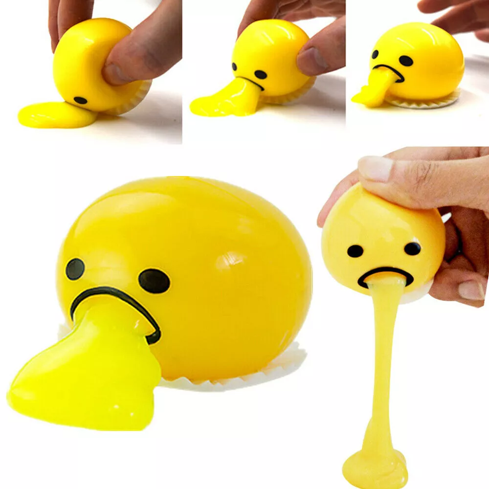 Squishy Puking Egg Yolk Squeeze Ball With Yellow Goop Relieve