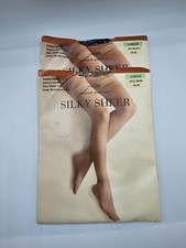 JC Penney Silky Sheer Thigh High Little Beige Off Black Lot of 2 VTG New NOS